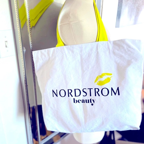 Nordstrom Beauty Large White Canvas Tote Bag - Picture 3 of 7